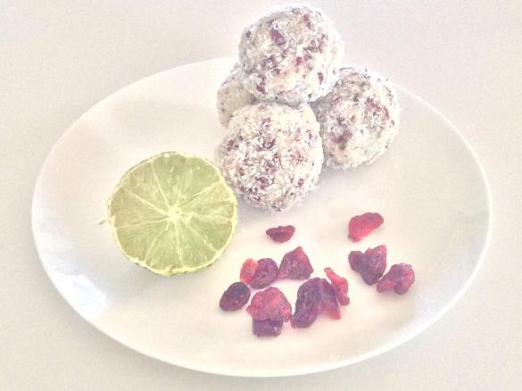 Zesty Cranberry and Coconut bliss Balls