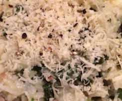 Kale and mushroom risotto