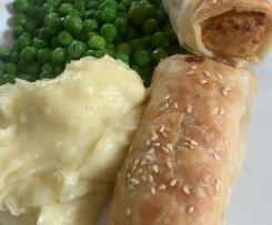Cheesy Chicken Sausage Rolls