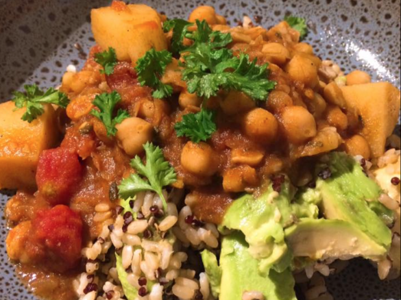 Caribbean Vegan Potato and Chickpea Curry