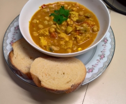 Easy chicken and mushroom, chick pea ragout