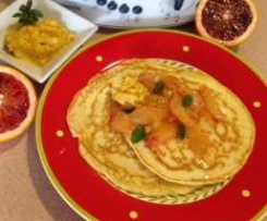 Pancakes with Blood Orange Butter & Syrup