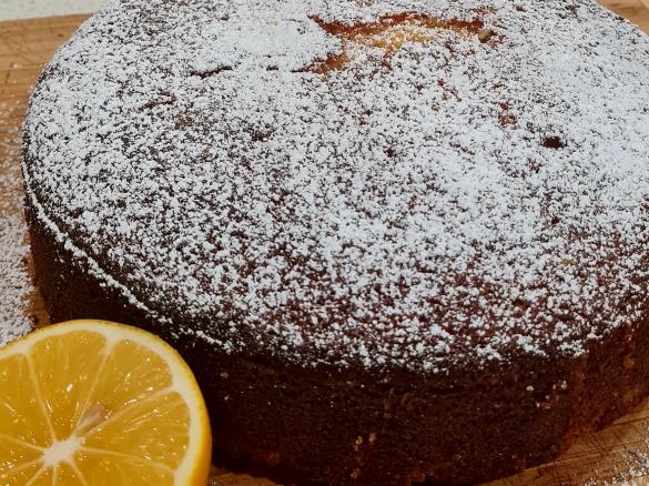 Lemon Sour Cream Cake with Lemon Syrup