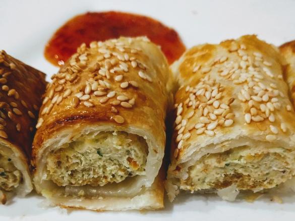 Chicken vegetable sausage rolls