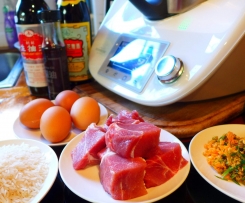 Steamed Silken Egg Omelette with Pork (All-in-one Varoma Meal) (Traditional Chinese Homestyle Cooking)