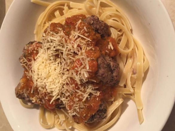 Nana T's pasta & meatballs (made a little more healthily)