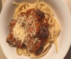 Nana T's pasta & meatballs (made a little more healthily)