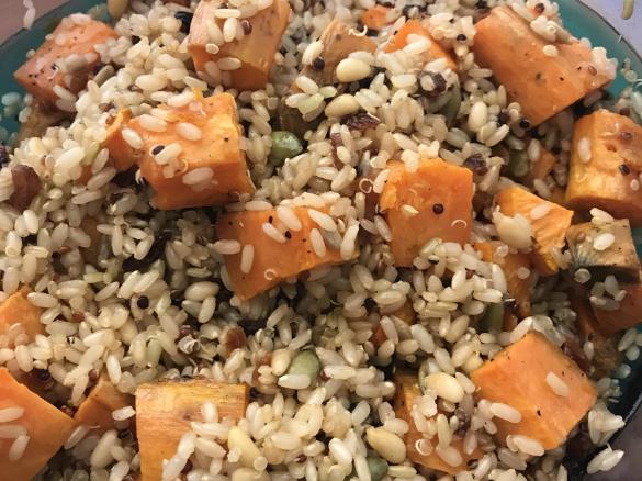 Vegan Brown Rice, Quinoa & Pumpkin Salad