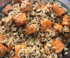 Vegan Brown Rice, Quinoa & Pumpkin Salad