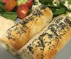 Naomi's Chicken and Ricotta Sausage Rolls with Lemon Mayonnaise