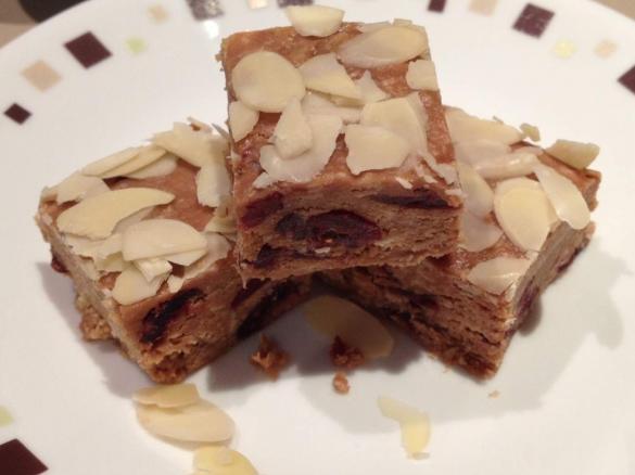 Peanut butter, cranberry and oat fudge bars