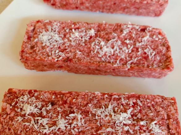 Raw Strawberry Frozen Snack Bars