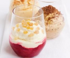 Stewed rhubarb with ginger wine syllabub