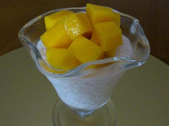 Easy coconut sago pudding