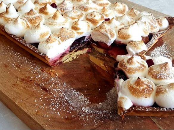 Cherry & Apple Meringue Tart