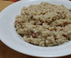 Chicken and bacon risotto with Parmesan cheese