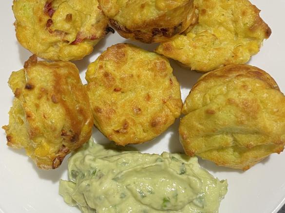 Corn, Haloumi & Sun-dried tomato fritter bites