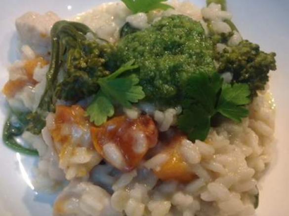 Chicken, Leek, pumpkin and broccoli Risotto