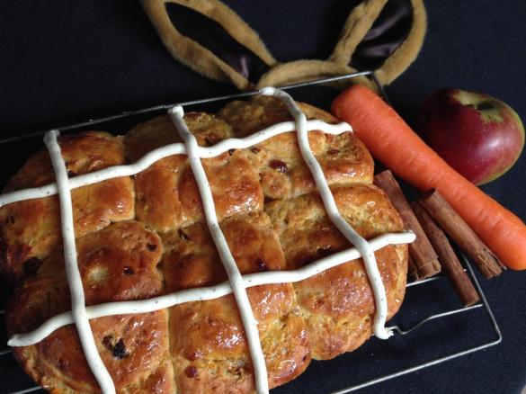 Easter Bunny's Carrot & Apple Hot Cross Buns