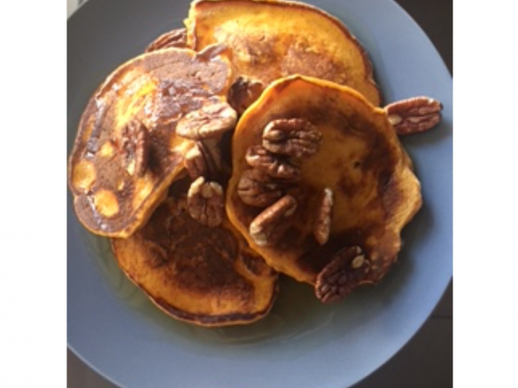 Sweet potato and vanilla bean pancakes