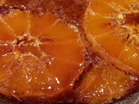 Upside-down sticky orange sponge cake(adapted)