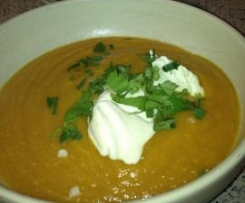 Moroccan Sweet potato, Carrot & Chickpea Soup