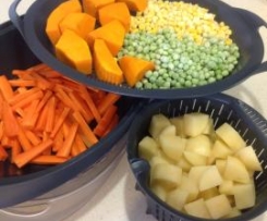 Mash potato and steamed veg